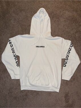 White Crewneck Hoodie - Men's Pullover Sweatshirt